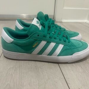 Adidas Men's Emerald Green and White Sneakers